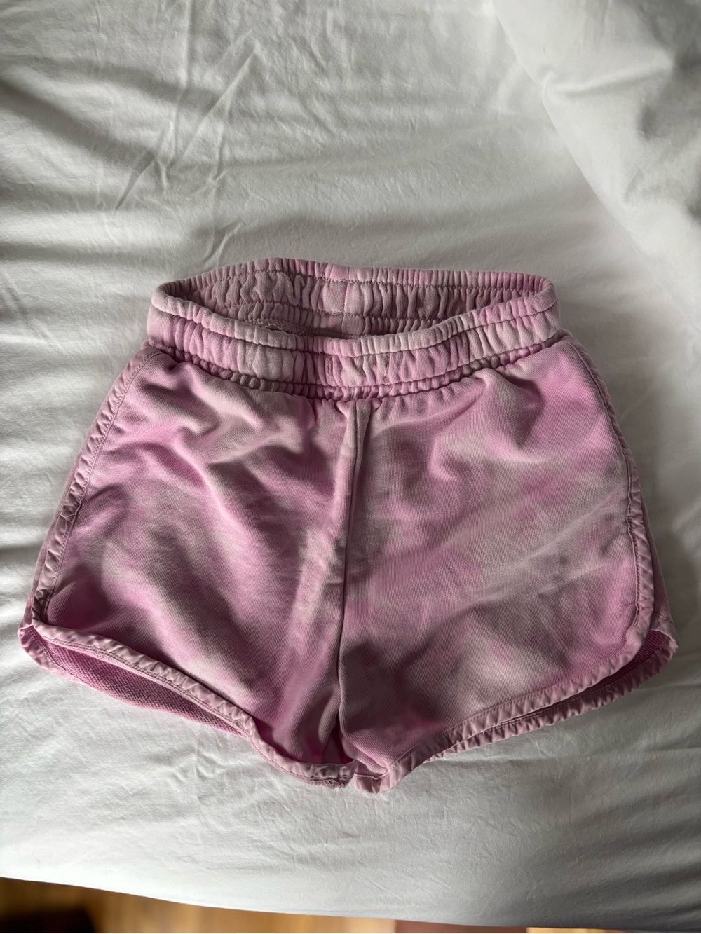 Kids Pink tie-dye Elastic-Waist athletic Shorts